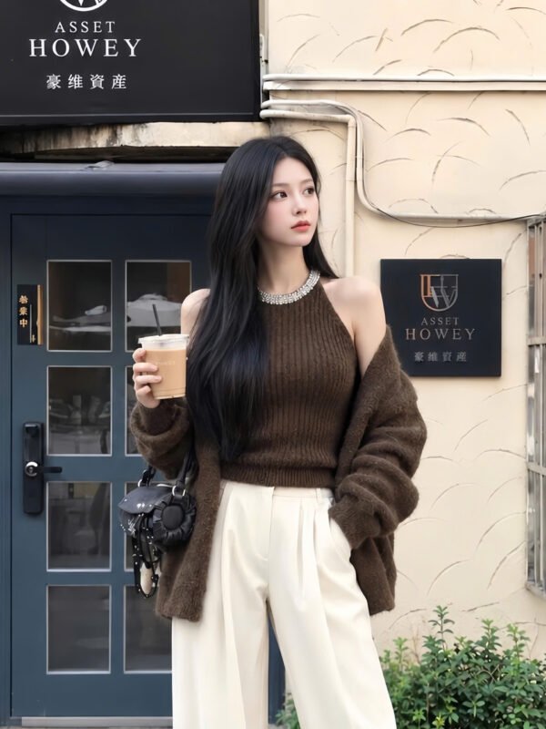 Áo khoác dạ cổ vest Đen